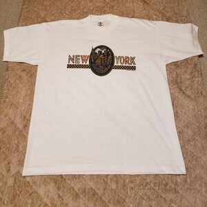 White Short Sleeve Tee with New York Graphic
